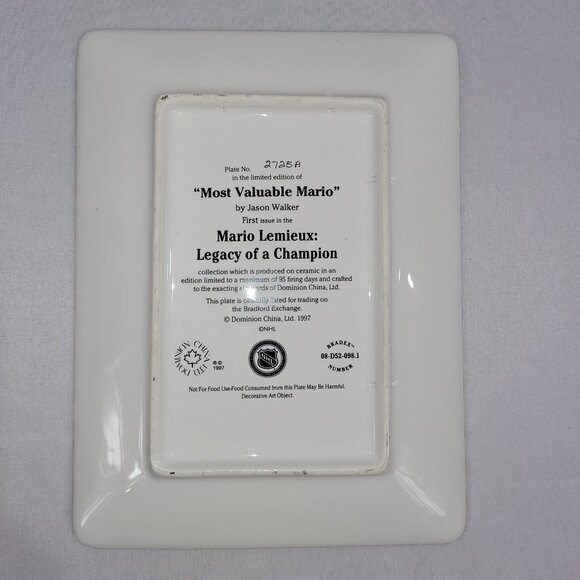 NHL Collector Plate Hart Trophy Most Valuable Mario Limited Edition Jason Walker - Picture 2 of 2